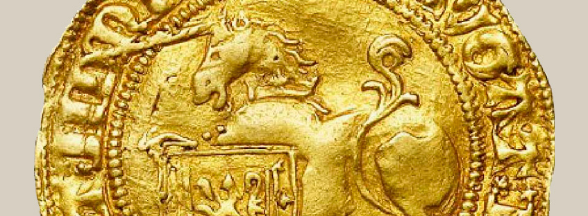 Coin with an unicorn engraved